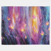 Couverture Polaire Explosion florale lumineuse abstraite (Devant (Horizontal))
