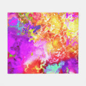 Couverture Polaire Explosions Abstraites de couleurs artistiques (Devant (Horizontal))