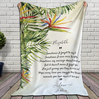 Couverture Polaire Express avec des mots Message personnalisé Tropica