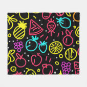 Couverture Polaire Extravagance de fruits de néon (Devant (Horizontal))