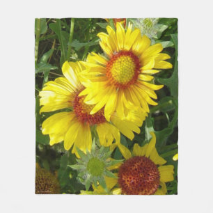 Couverture Polaire F6 Fleurs sauvages jaunes Gaillardia