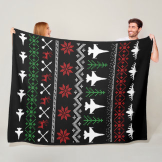 Couverture Polaire F-16 Manchette de Noël