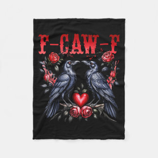 Couverture Polaire F-caw-f Black Crow Black Bird Roses Heart Funny Va