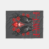 Couverture Polaire F-caw-f Black Crow Black Bird Roses Heart Funny Va (Devant (Horizontal))