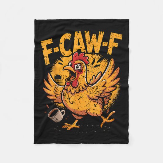 Couverture Polaire F Caw F Coffee Chicken F Kawf Rooster Funny Bird F (Devant)