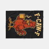 Couverture Polaire F Caw F Coffee Chicken F Kawf Rooster Funny Bird F (Devant (Horizontal))