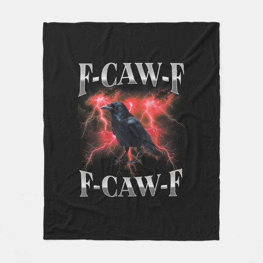 Couverture Polaire F-Caw-F Corbeau Oiseau Corbeau Gothique Mème (Devant)