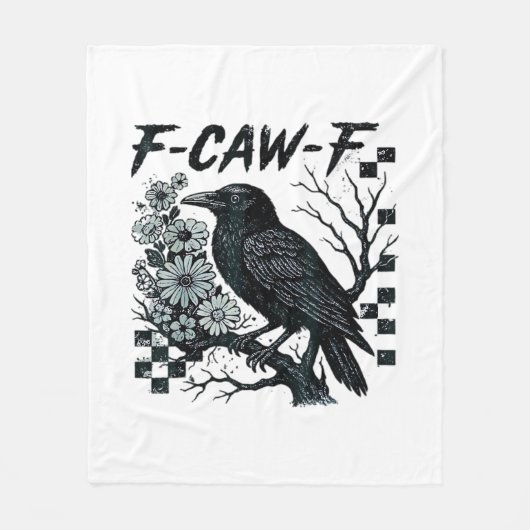 Couverture Polaire F-Caw-F Corbeau Oiseau Rétro Classique (Devant)