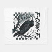Couverture Polaire F-Caw-F Corbeau Oiseau Rétro Classique (Devant (Horizontal))