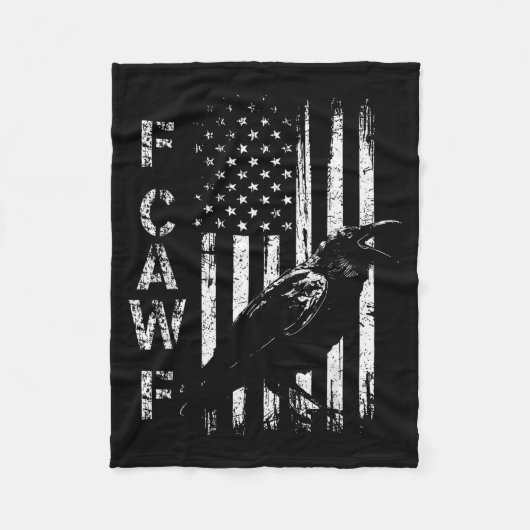 Couverture Polaire F Caw F Crow American Flag F-caw-f Nge Bird Cawing (Devant)