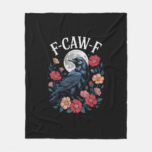 Couverture Polaire F-Caw-F Crow Gothic Raven Caw Caw For Halloween (Devant)