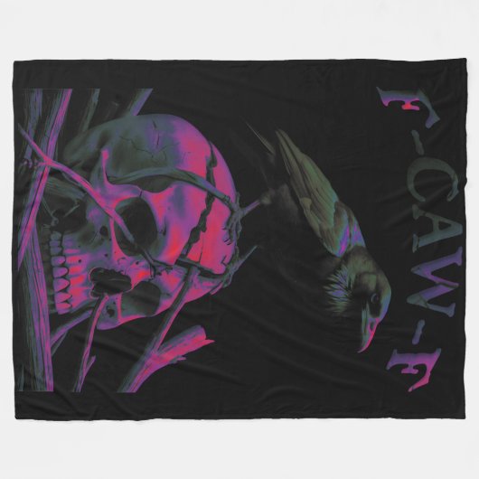 Couverture Polaire F-Caw-F Funny Black Crow Bird (Devant (Horizontal))