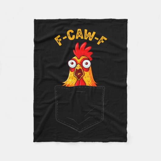 Couverture Polaire F-caw-f Funny Chicken Cket Humor Quote Rooster Mem (Devant)