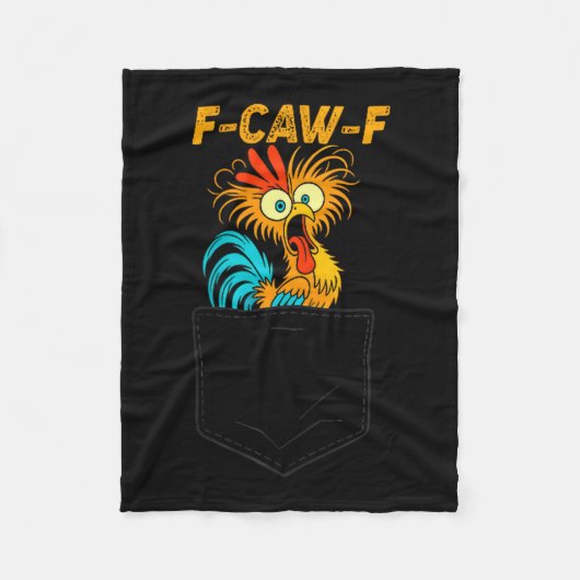 Couverture Polaire F-caw-f Funny Chicken Cket Humor Quote Rooster Mem (Devant)