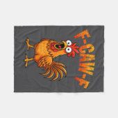 Couverture Polaire F-caw-f Funny Chicken Humor F-caw-f Quote Rooster  (Devant (Horizontal))