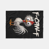 Couverture Polaire F-caw-f Funny Chicken Humor F-caw-f Quote Rooster  (Devant (Horizontal))