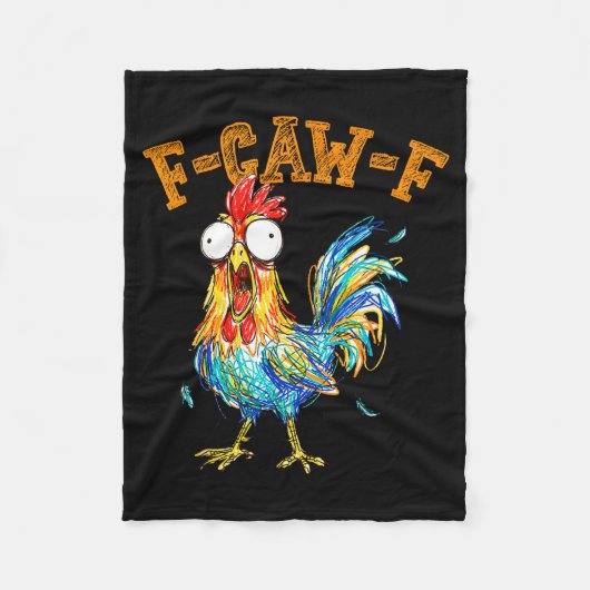 Couverture Polaire F-caw-f Funny Chicken Humor Quote Rooster Meme  (Devant)