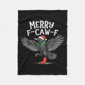 Couverture Polaire F-caw-f Merry Christmas Funny Crow Raven (Devant)