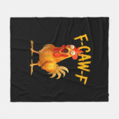 Couverture Polaire F-Caw-F Pun Funny Chicken Rooster Cawing Grunge (Devant (Horizontal))