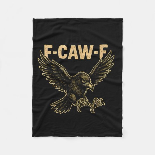 Couverture Polaire F Caw F Raven Fcawf Crow Fawk Off Gothic Funny Bir (Devant)