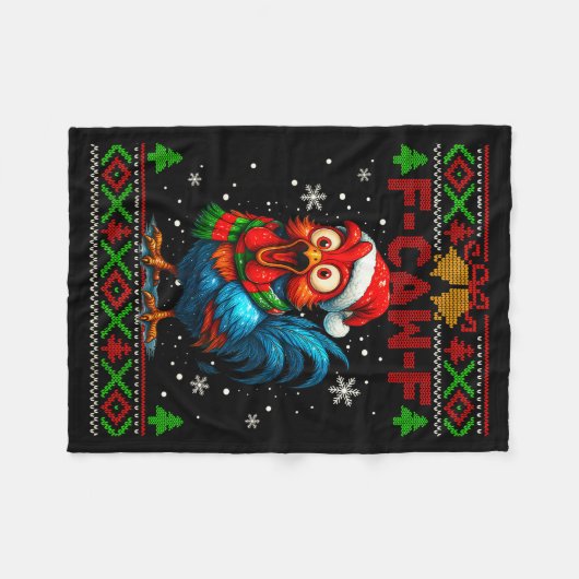 Couverture Polaire F Caw F Rooster Funny Bird Fcawf Chicken Whisperer (Devant (Horizontal))