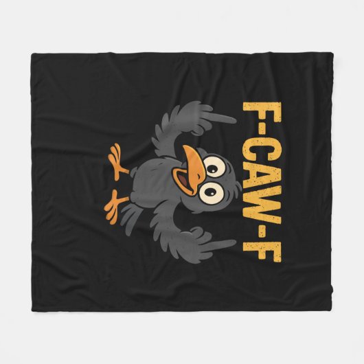 Couverture Polaire F-Caw-F Sarcastic Joke Funny Crow Meme Humor (Devant (Horizontal))