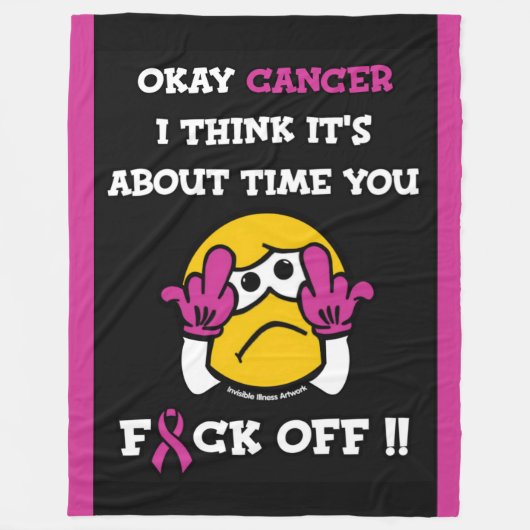Couverture Polaire F#CK OFF...Cancer du sein (Devant)