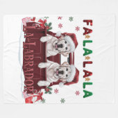 Couverture Polaire Fa La La La Labrador Noël (Devant (Horizontal))