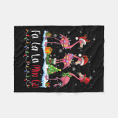 Couverture Polaire Fa La La La Mingo Flamingo Christmas Lover  (Devant (Horizontal))