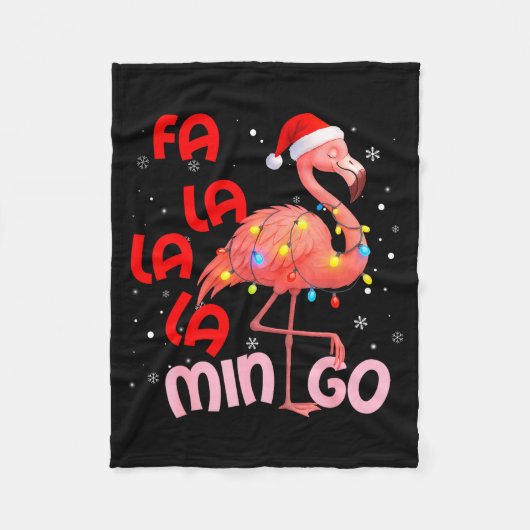 Couverture Polaire Fa La La La Mingo Flamingo Christmas Men Women Kid (Devant)