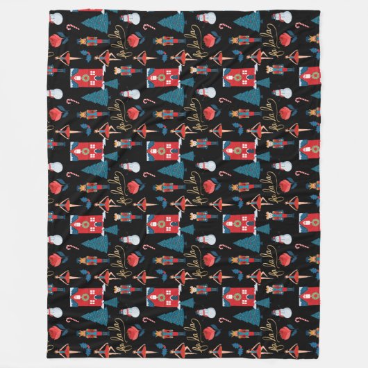 Couverture Polaire Fa La Nutcracker Caractère de Noël Motif Noir (Devant)