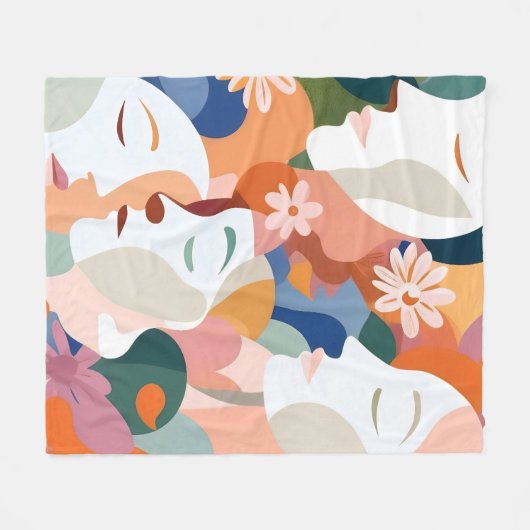 Couverture Polaire Face Aux Fleurs (Devant (Horizontal))