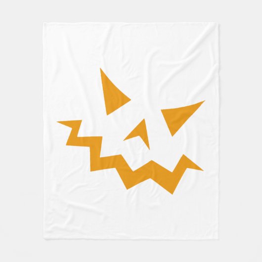 Couverture Polaire Face Citrouille d'Halloween - Orange Horreur (Devant)