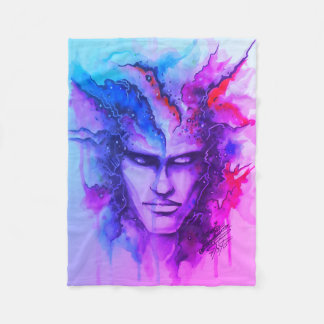 Couverture Polaire Face d'aquarelle