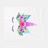 Couverture Polaire Face de licorne magique mignonne (Devant (Horizontal))
