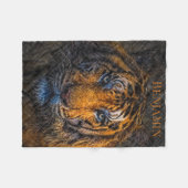 Couverture Polaire Face de tigre de nom personnalisé (Devant (Horizontal))