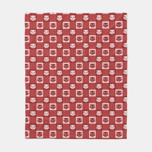 Couverture Polaire Face En vichy Motif Rouge mou (Devant)