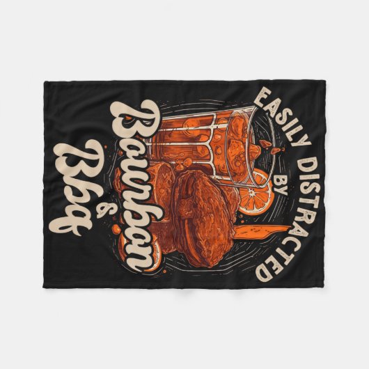 Couverture Polaire Facilement Distrait Par Bourbon Et Bbq (Devant (Horizontal))