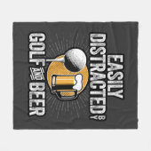 Couverture Polaire Facilement distrait par Golf et bière (Devant (Horizontal))