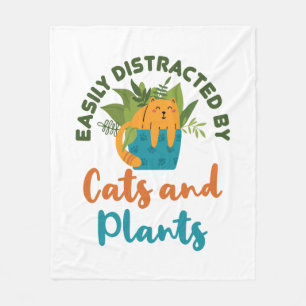 Couverture Polaire Facilement distrait par les chats et Amoureux de l