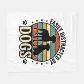 Couverture Polaire Facilement distrait par les chiens Design silhouet (Devant (Horizontal))