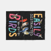 Couverture Polaire Facilement Distrait Par Les Oiseaux Drôle Oiseau (Devant (Horizontal))