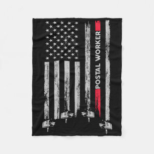 Couverture Polaire Facteur Vintage Drapeau Américain Usa Poste Améric
