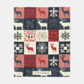 Couverture Polaire Fair Isle Patchwork | Reindeer (Devant)