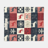 Couverture Polaire Fair Isle Patchwork | Reindeer (Devant (Horizontal))