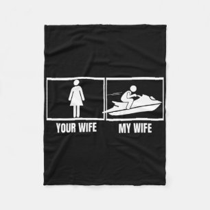 Couverture Polaire Faire du Jet Ski avec votre femme Ma femme Husnd F