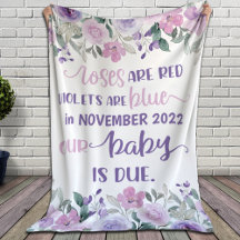 Faire-Part Bébé Les Roses Sont Rouges, Les Violett