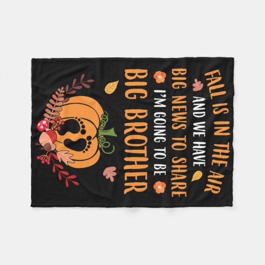 Couverture Polaire Faire-part De Grossesse Automne Être Frère Automne (Devant (Horizontal))