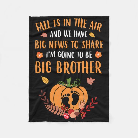 Couverture Polaire Faire-part De Grossesse Automne Être Frère Automne (Devant)