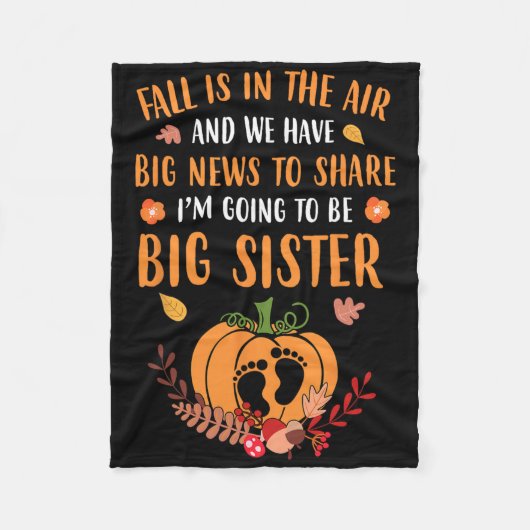 Couverture Polaire Faire-part De Grossesse Automne Soeur Automne (Devant)